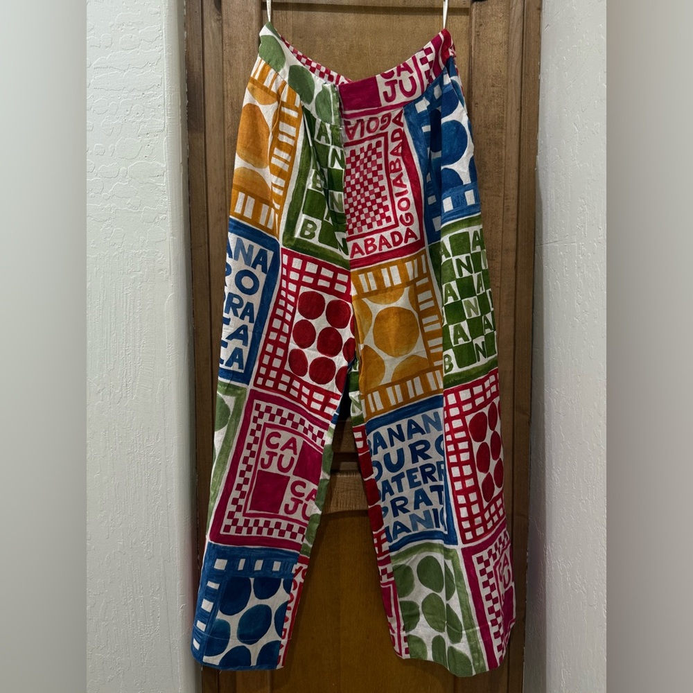 Anthropologie x Farm Rio Multicolor Graphic Palazzo Pants - Picture 5 of 5